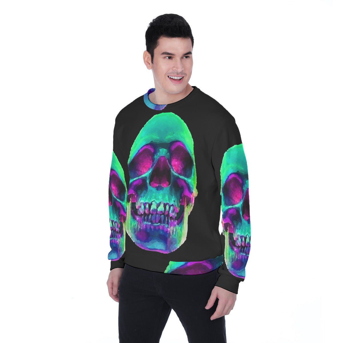 Halloween Mexican skull Day of the dead Men's Heavy Fleece Sweatshirt