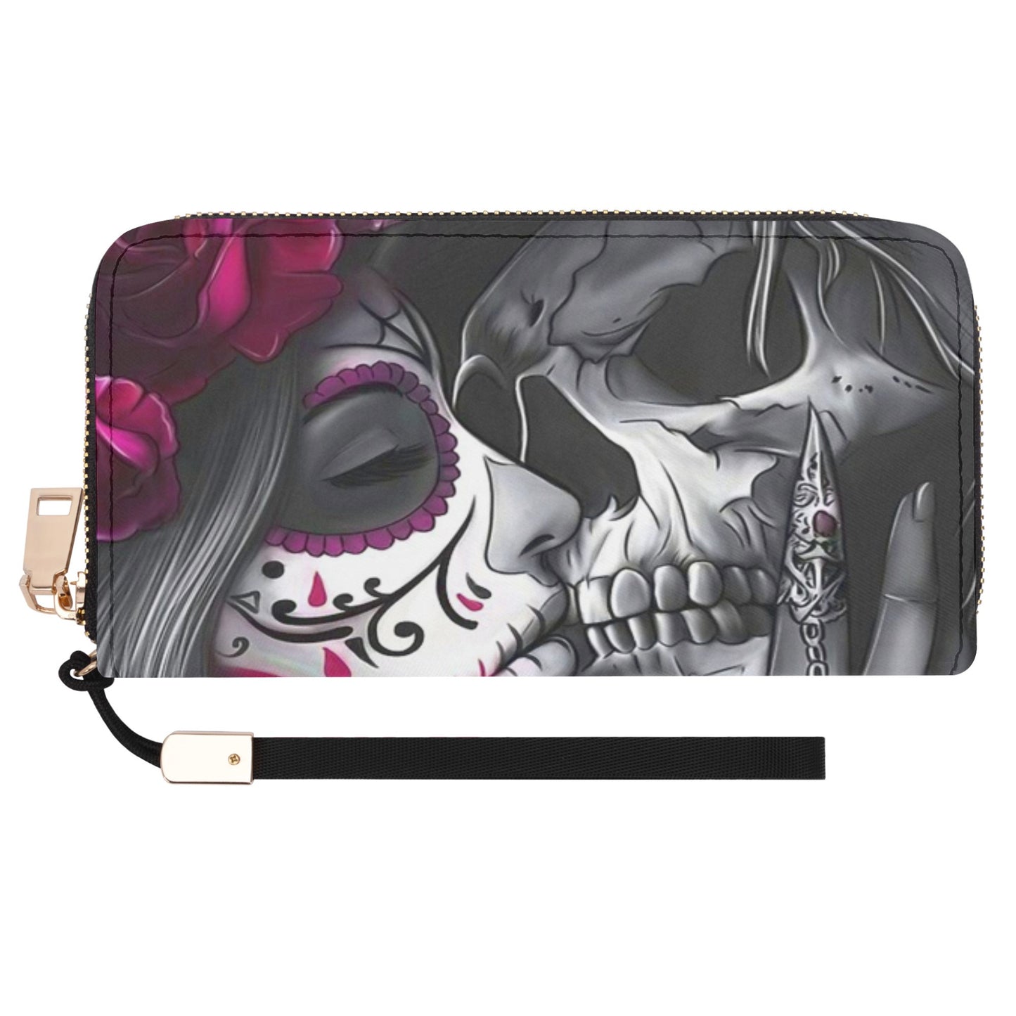 Mexican skull purse, calaveras skull cosmetic bag, mexican skull crossbody bag and wallet