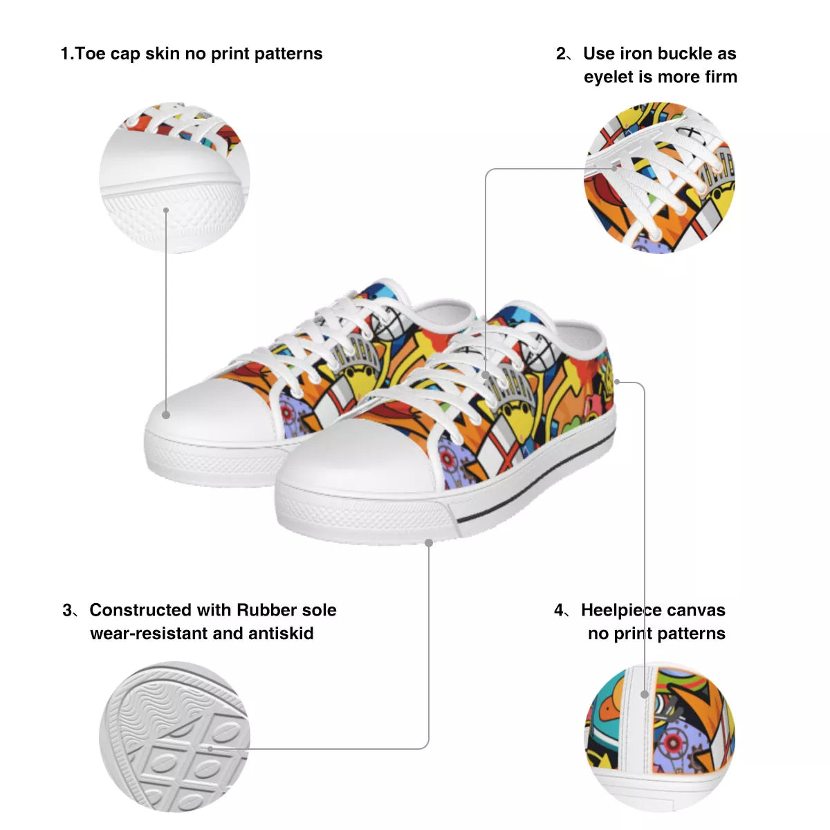 Women Sugar skull Day of the dead Low tops shoes