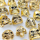 12 Pieces/lot Mix Big  Skull Ring in Jewelry Gold Plate Top Quality Bohemian Statement Punk Ring for Men