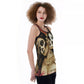 Sugar skull couple girls Women's Back Hollow Tank Top, Day of the dead Mexican skull tank top shirt