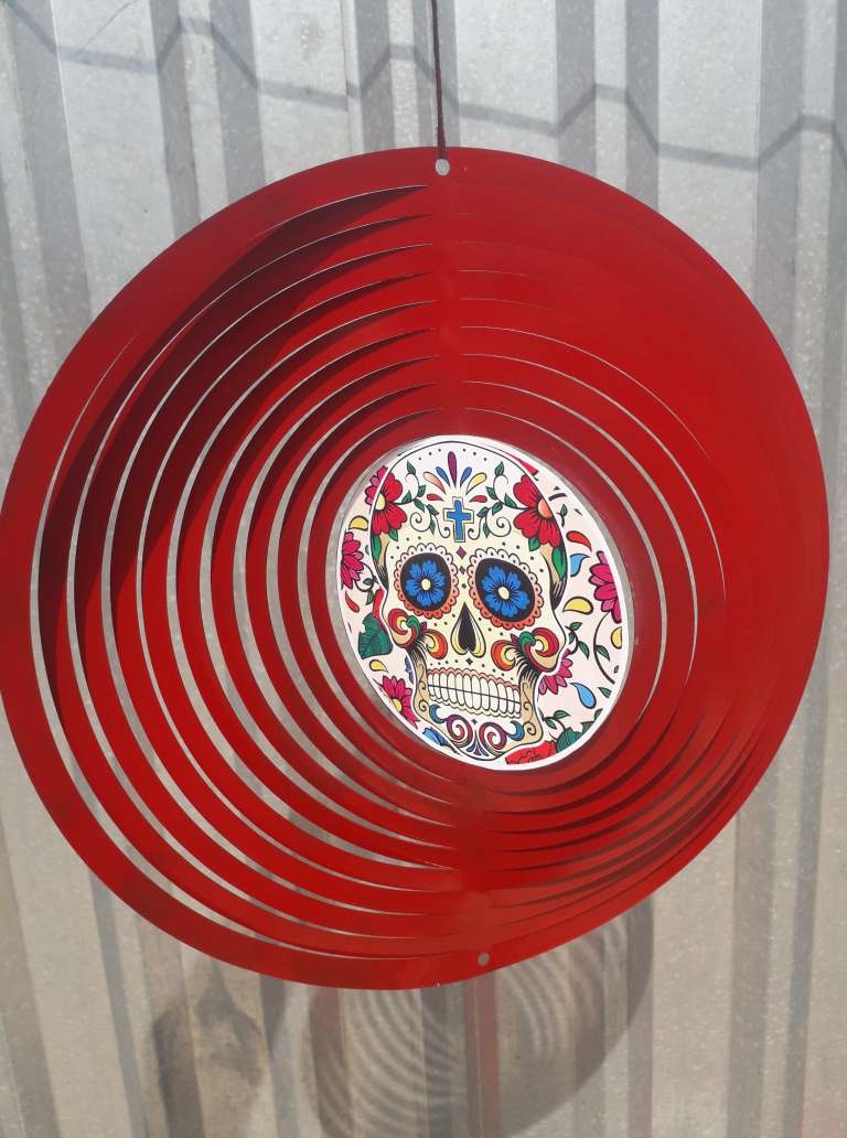 Sugar skull wind chimes - custom photo