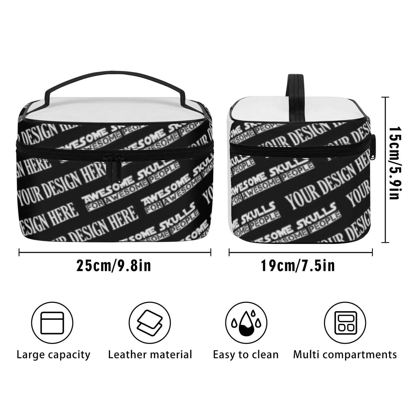 All Over Printing Leather Cosmetic Bag