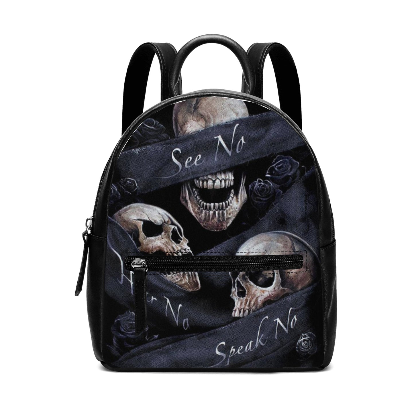 No see no hear no speak evils PU Backpack