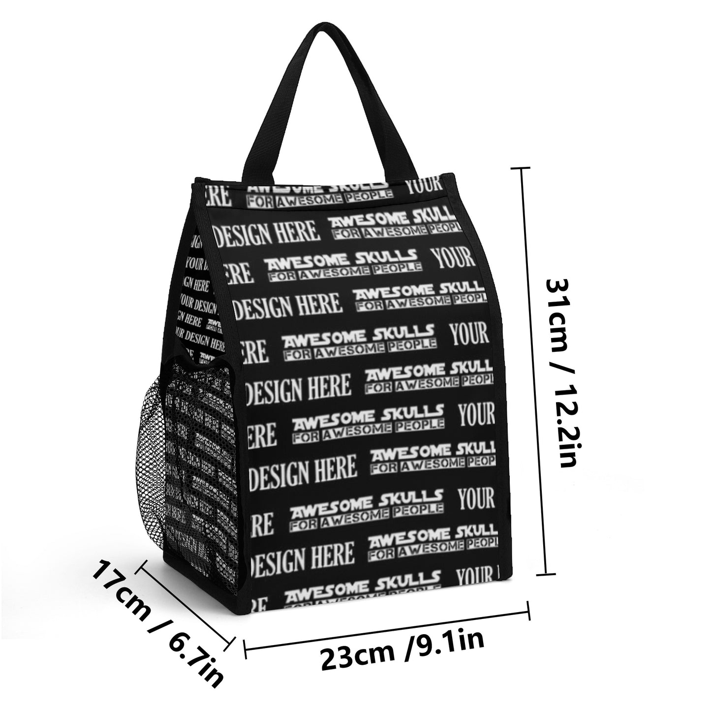 Custom Print on demand POD Folding Pocket Type Lunch Bag