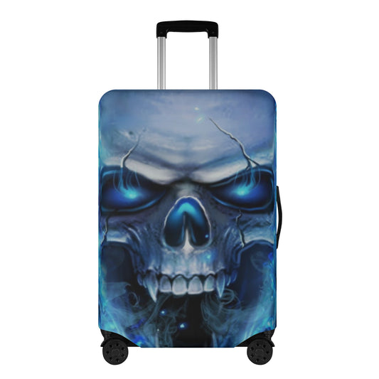 Flaming skull gothic skeleton Polyester Luggage Cover