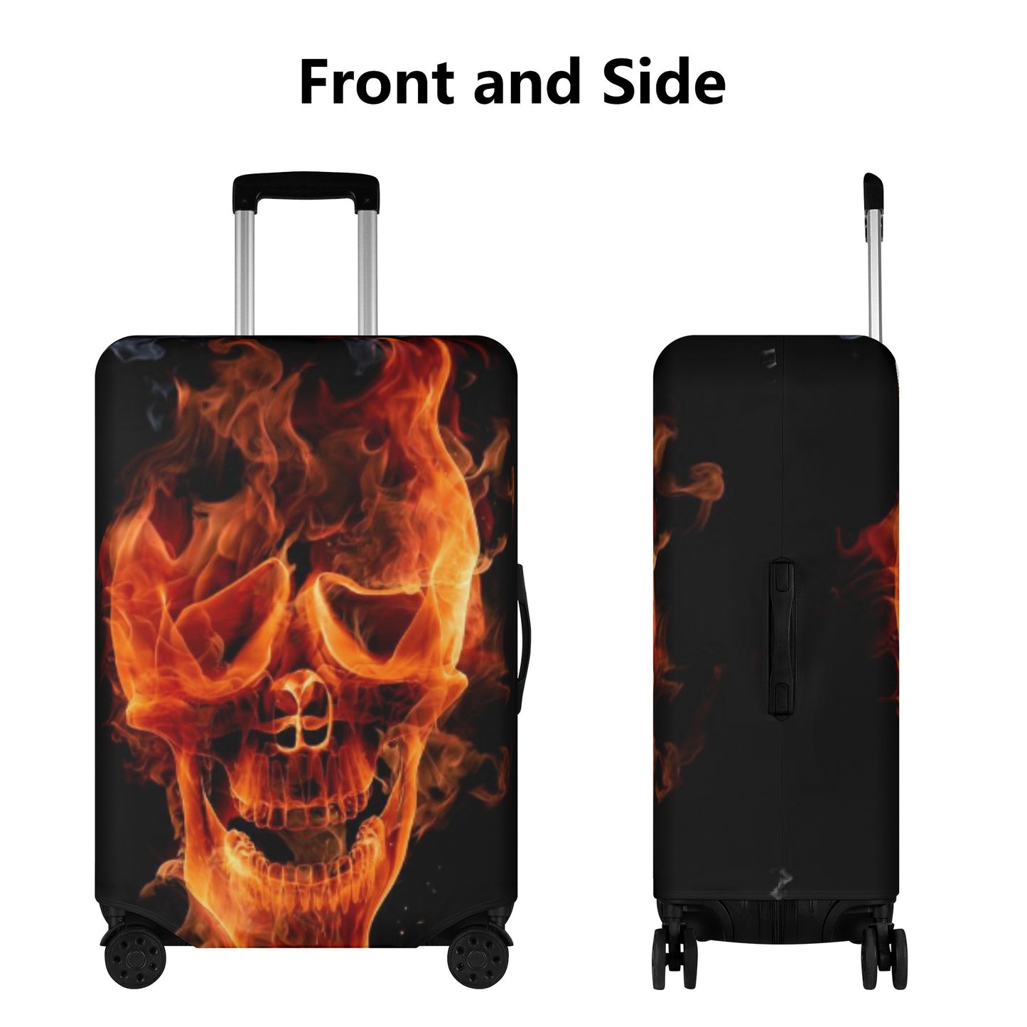 Flaming skull gothic skeleton luggage suitcase covers