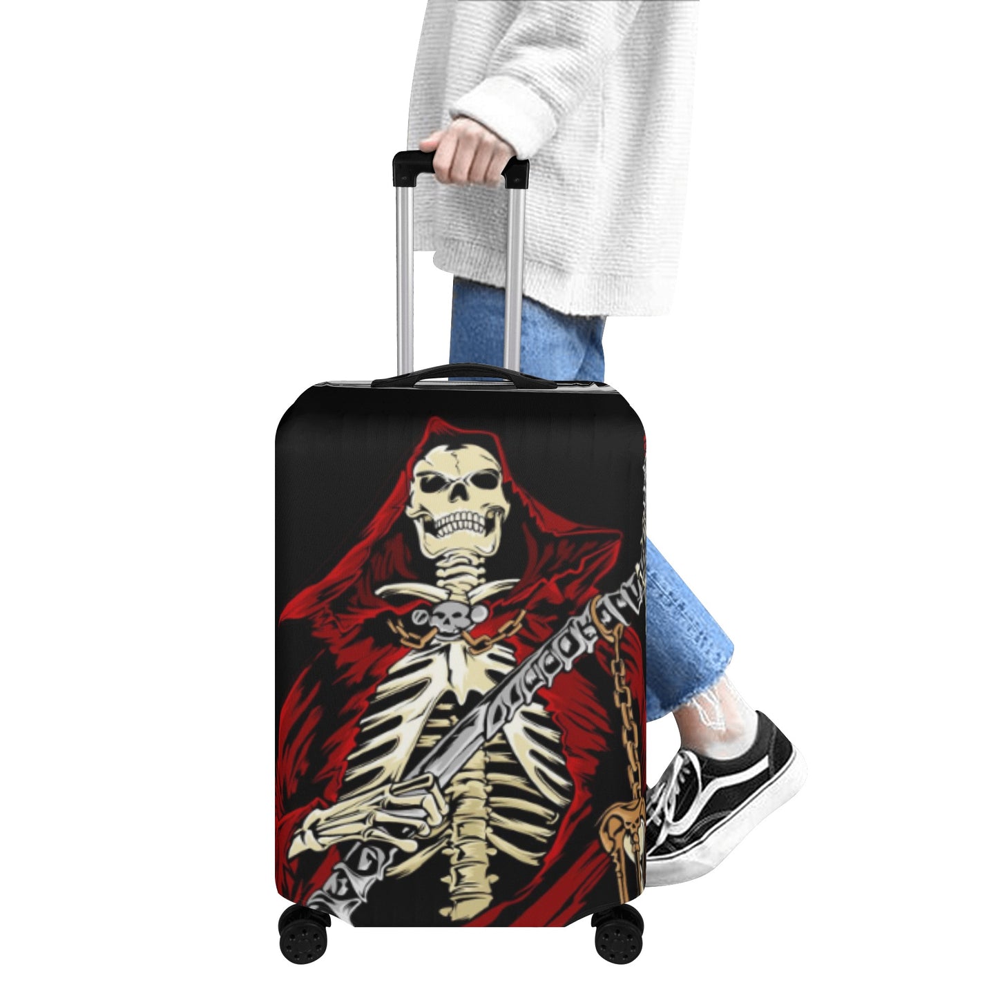 Grim reaper Haloween lugage suitcase cover set, skeleton luggage cover