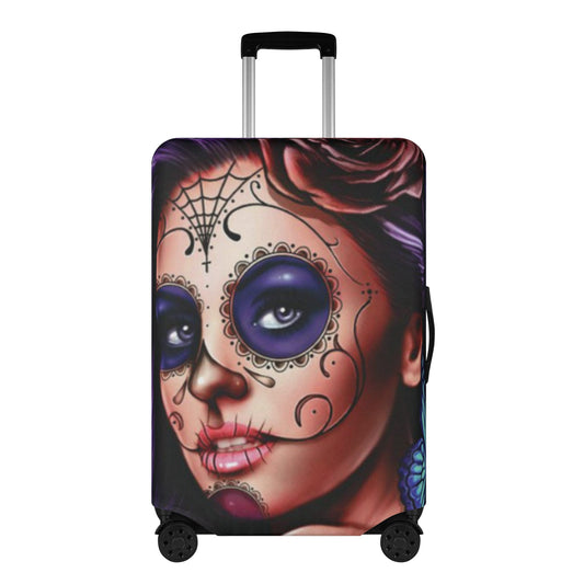 Sugar skull beautiful girl luggage suitcase cover set