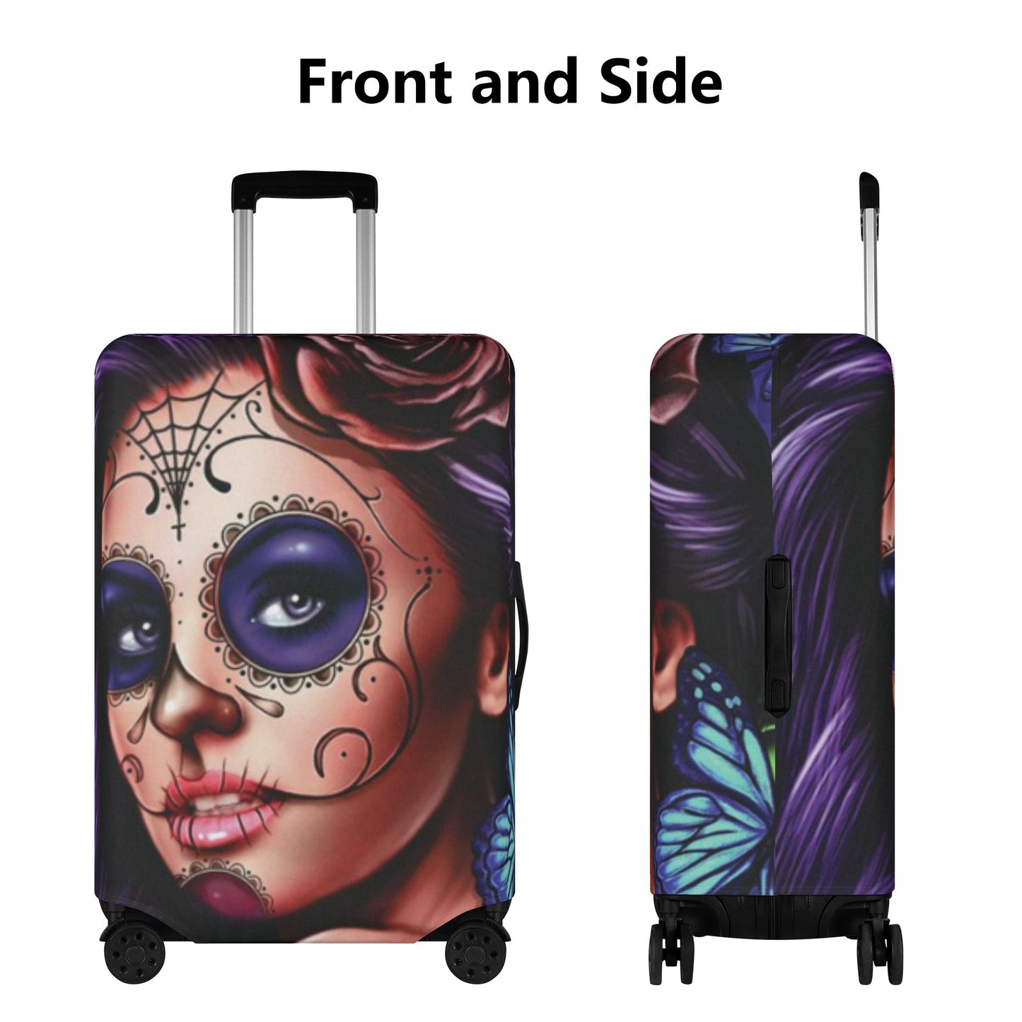 Sugar skull beautiful girl luggage suitcase cover set