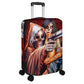 Grim reaper and girl luggage cover, skeleton suitcase cover protector