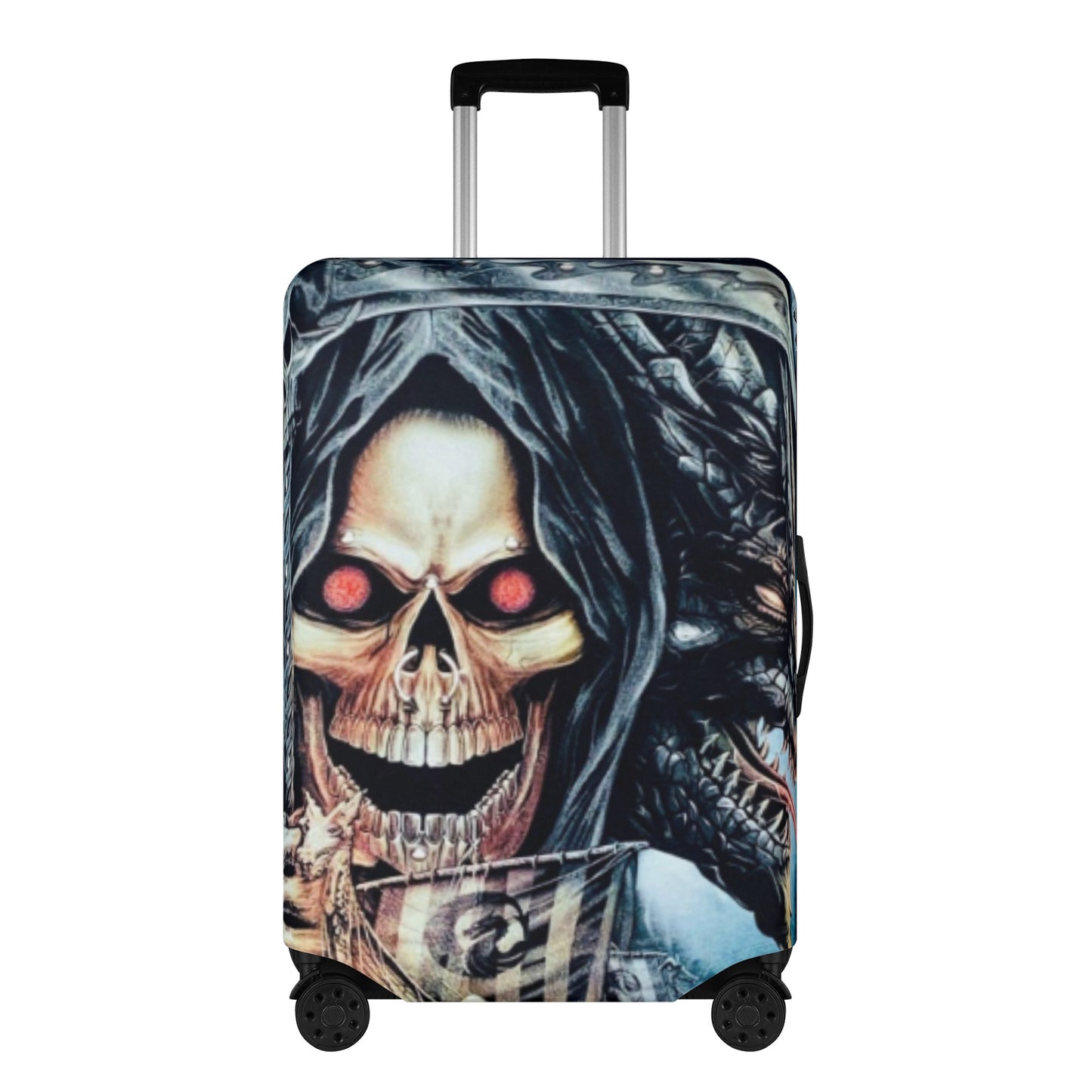 Horror skull Grim reaper luggage cover, skeleton suitcase cover protector