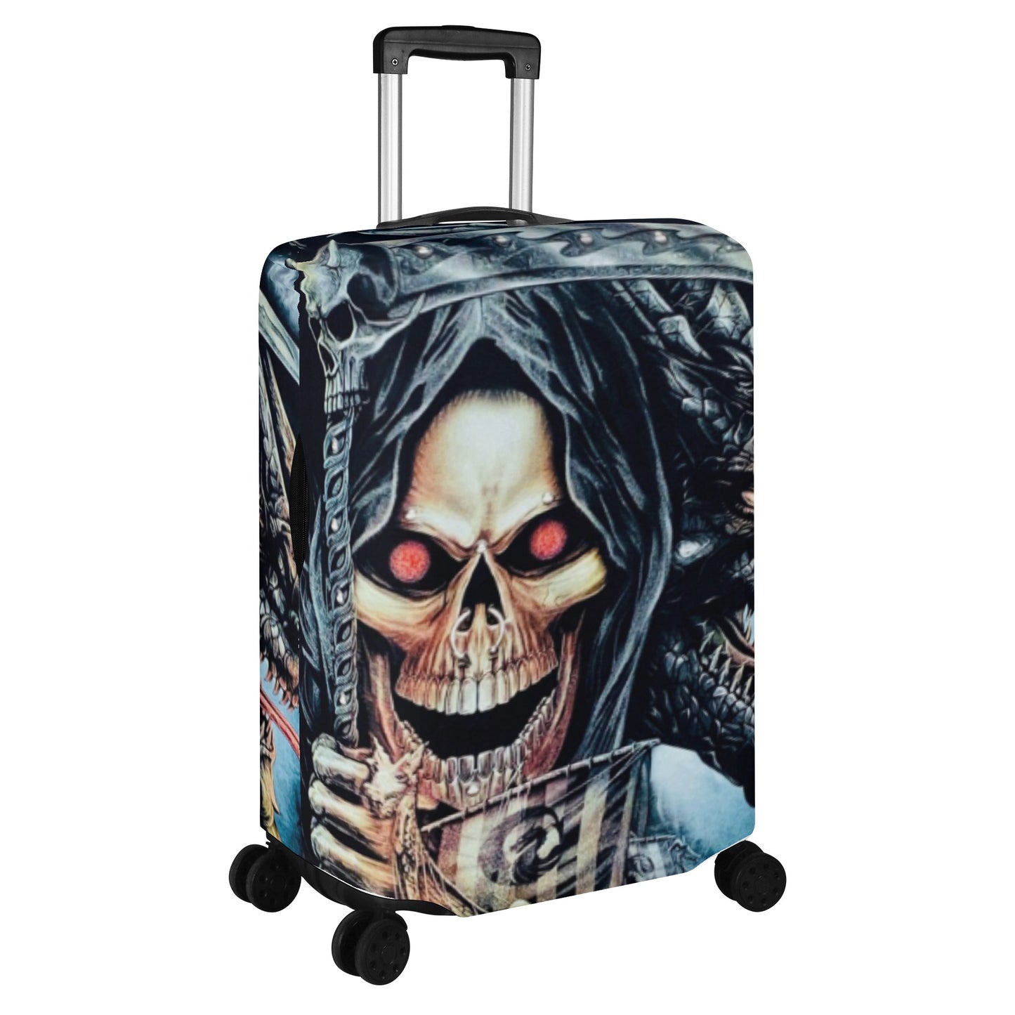 Horror skull Grim reaper luggage cover, skeleton suitcase cover protector