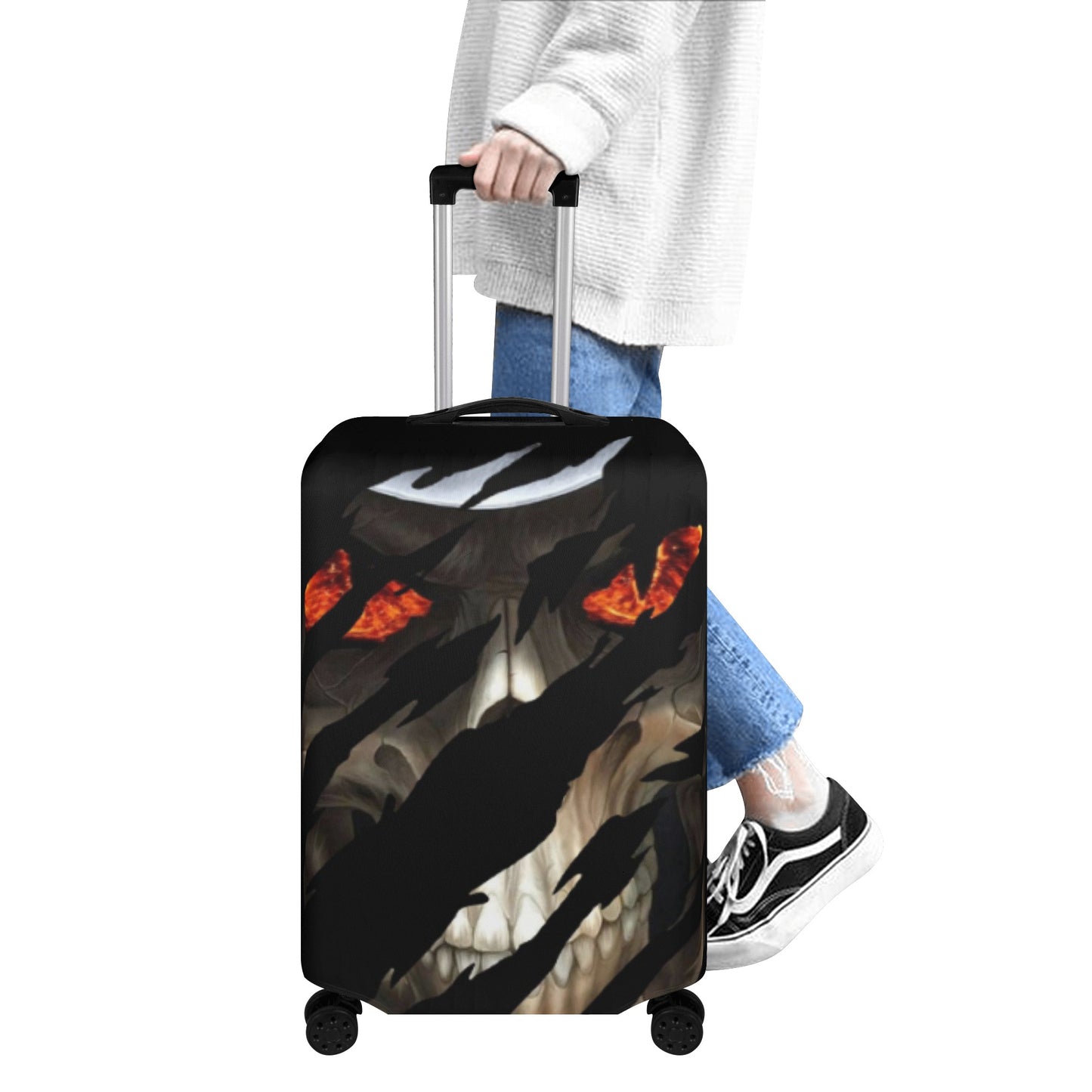 Grim reaper gothic Luggage cover, Halloween skeleton suitcase cover