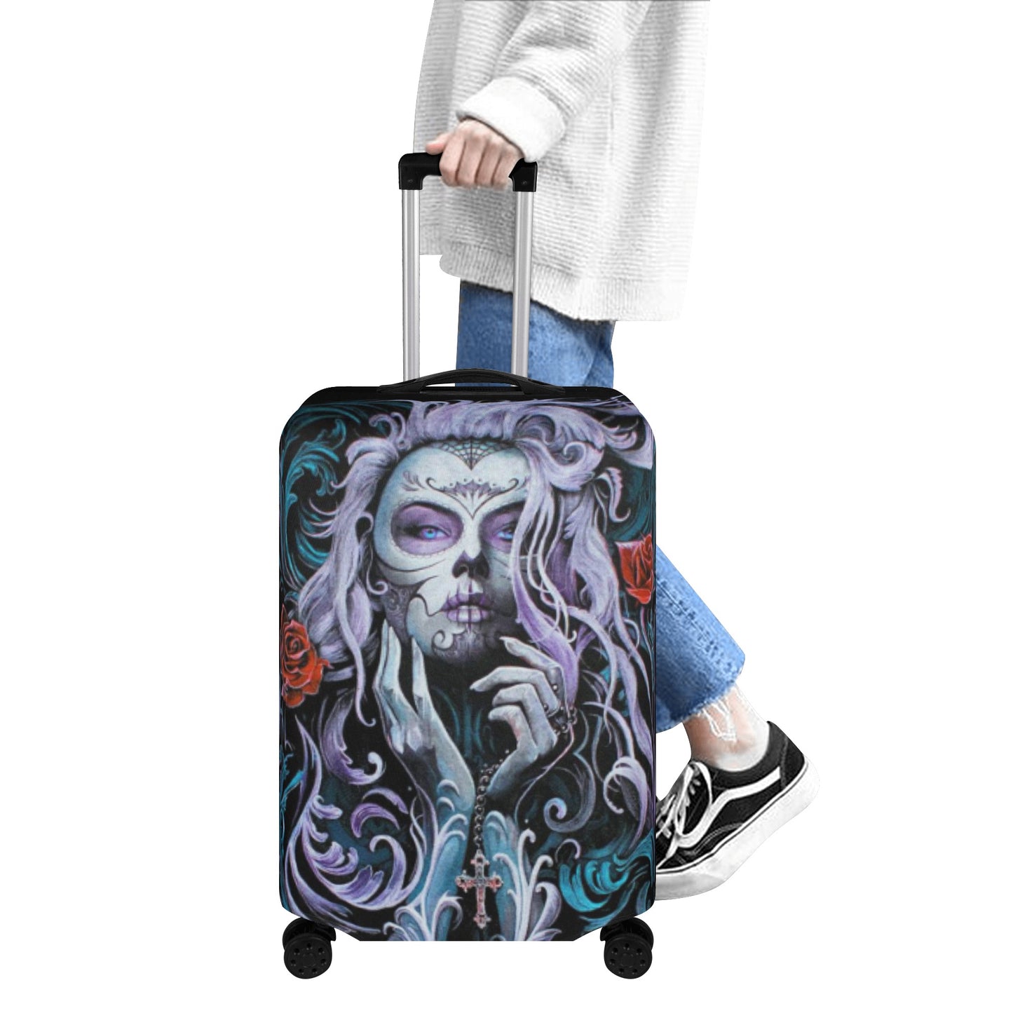 Sugar skull Dia de los muertos luggage suitcase cover