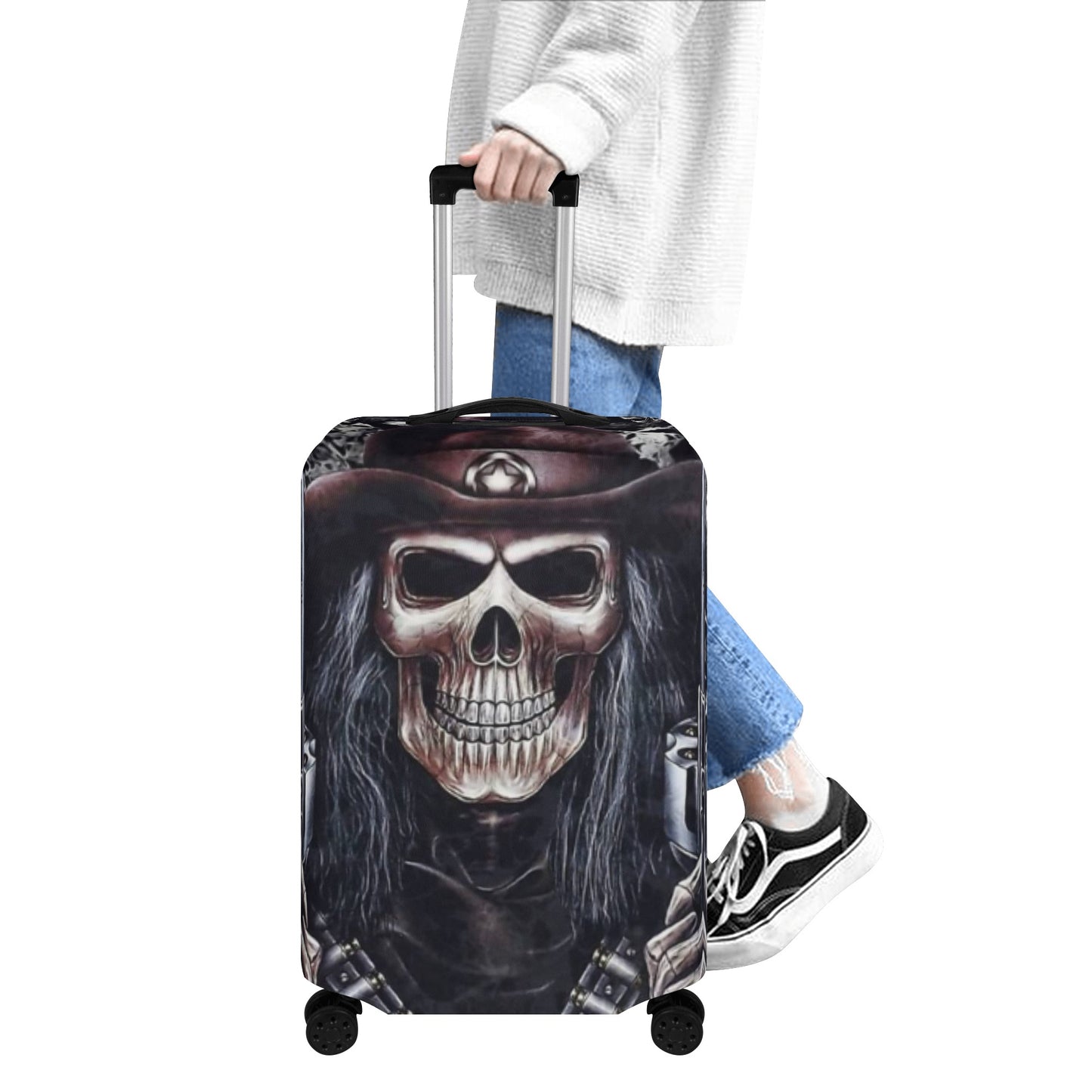 Gothic grim reaper skull luggage suitcase cover protector