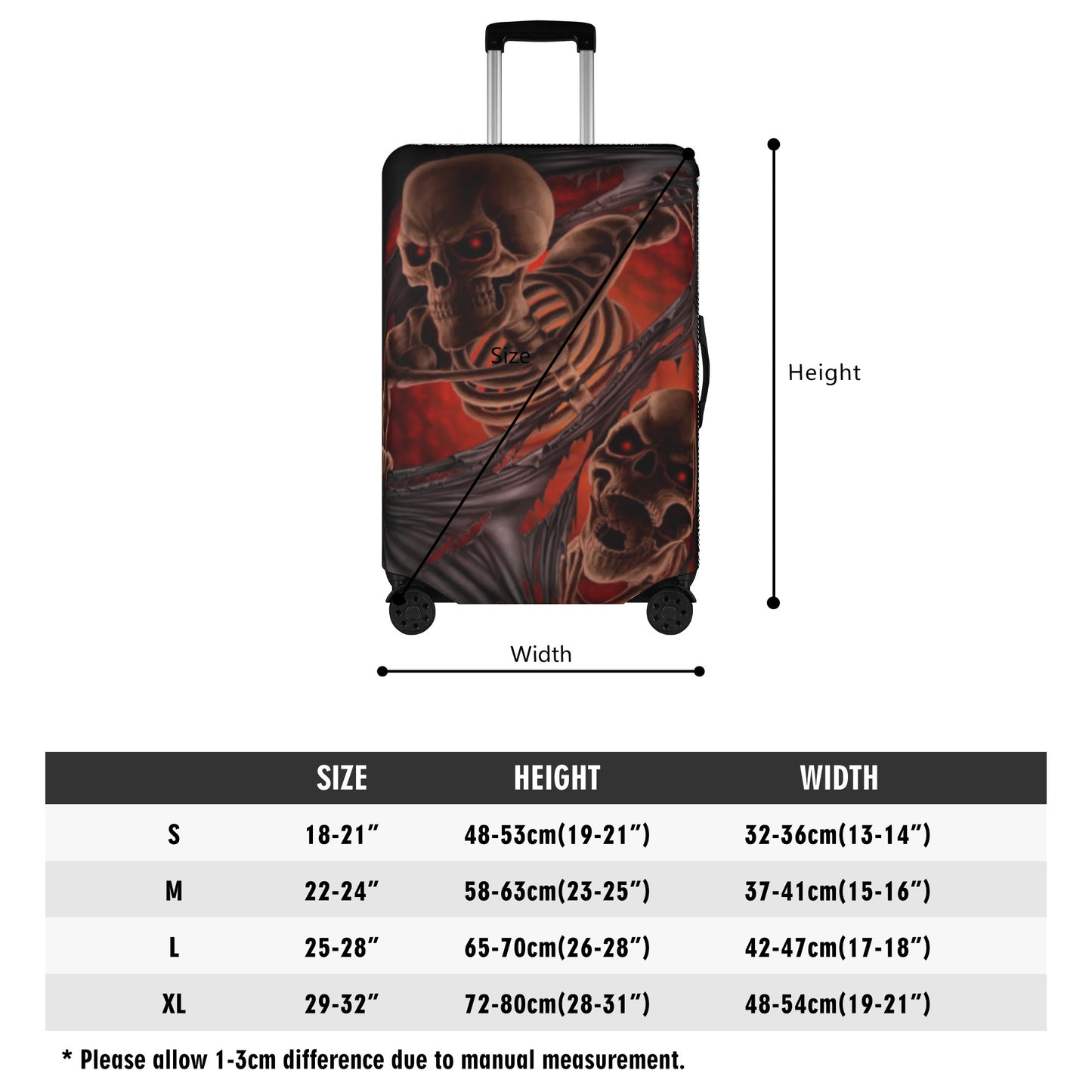 Halloween grim reaper skeleton luggage cover suitcase protector