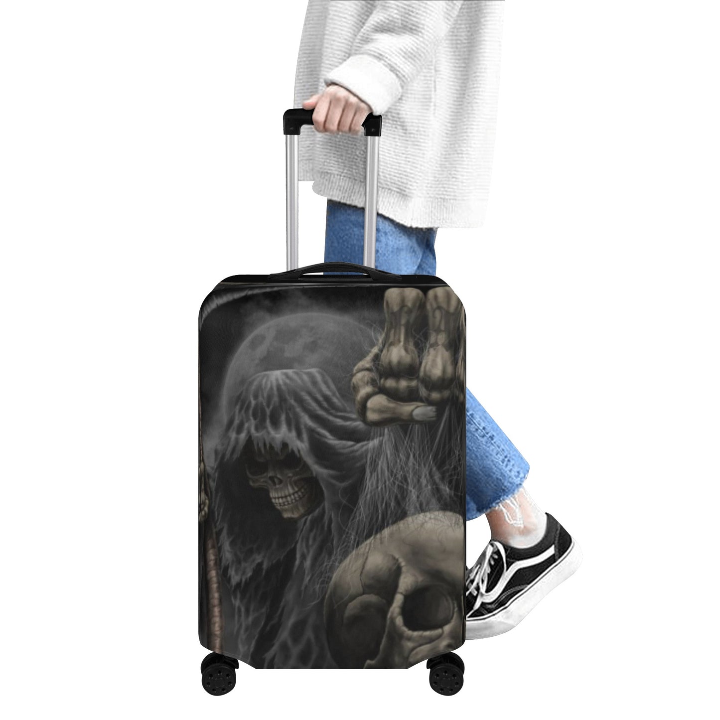 Grim reaper Horror skull lugage suitcase cover set