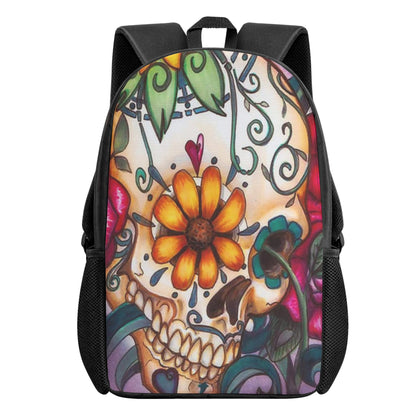 Sugar skull Day of the dead Kid's Black Chain Backpack