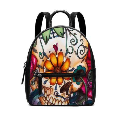 Sugar skull Day of the dead Cute PU Backpack