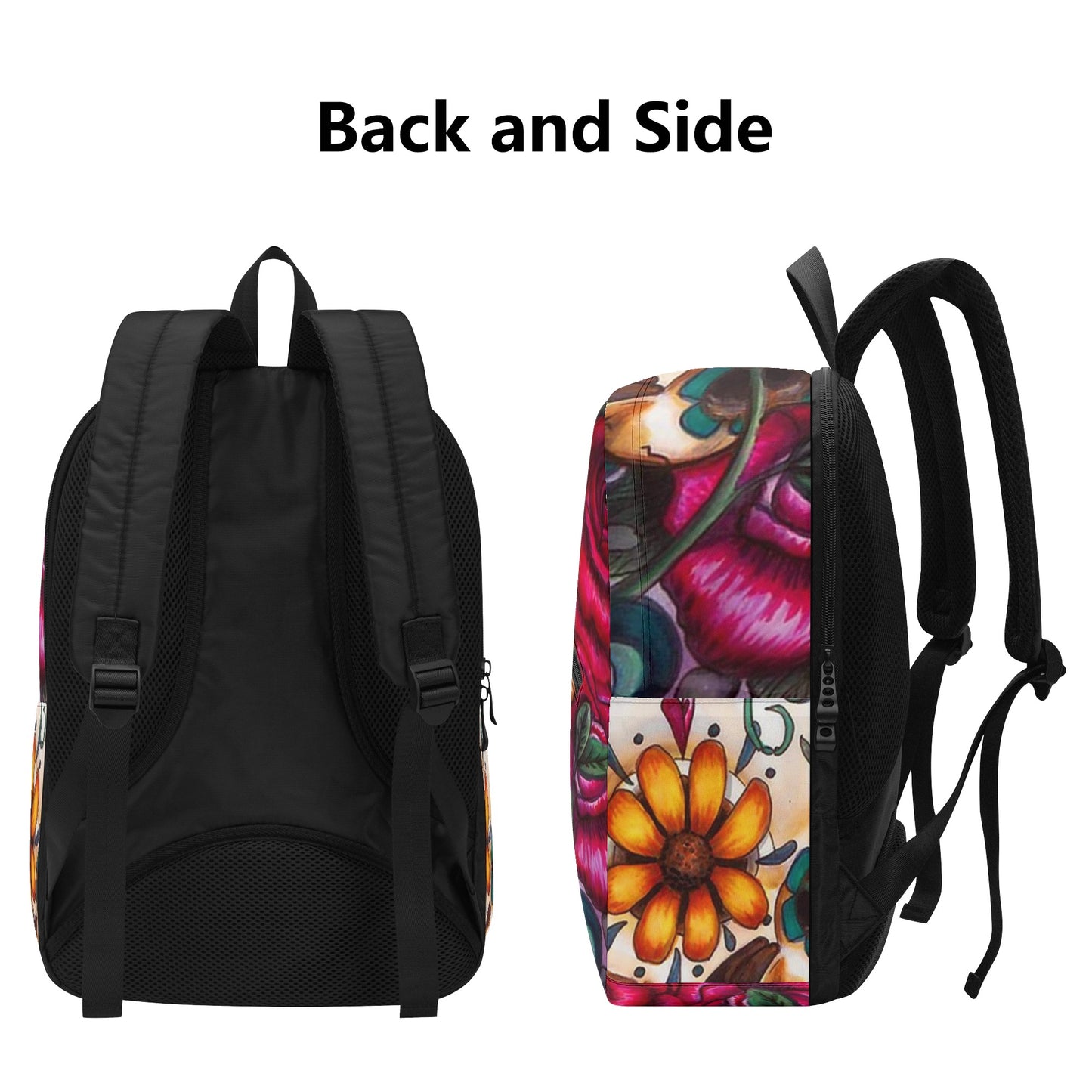 Sugar skull Day of the dead New Half Printing Laptop Backpack