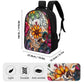 Sugar skull Day of the dead 16 Inch Dual Compartment School Backpack