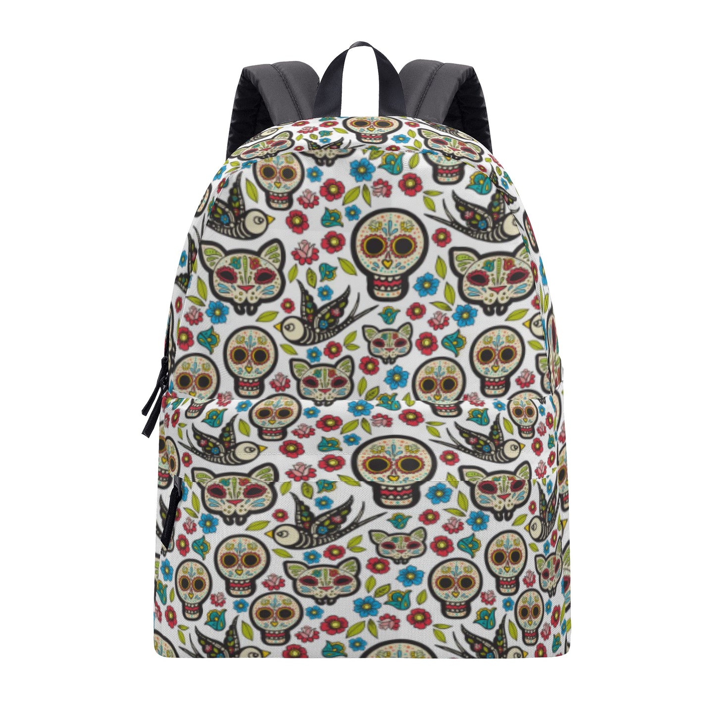 Sugar skull skeleton parttern All Over Print Cotton Backpack