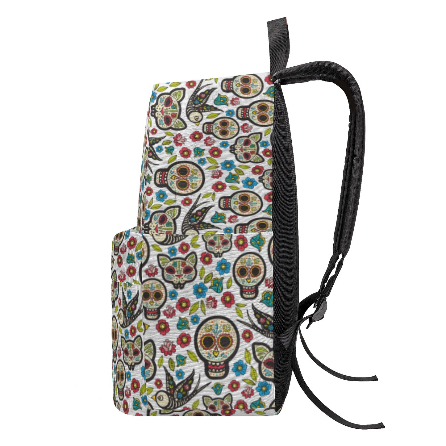 Sugar skull skeleton parttern All Over Print Cotton Backpack