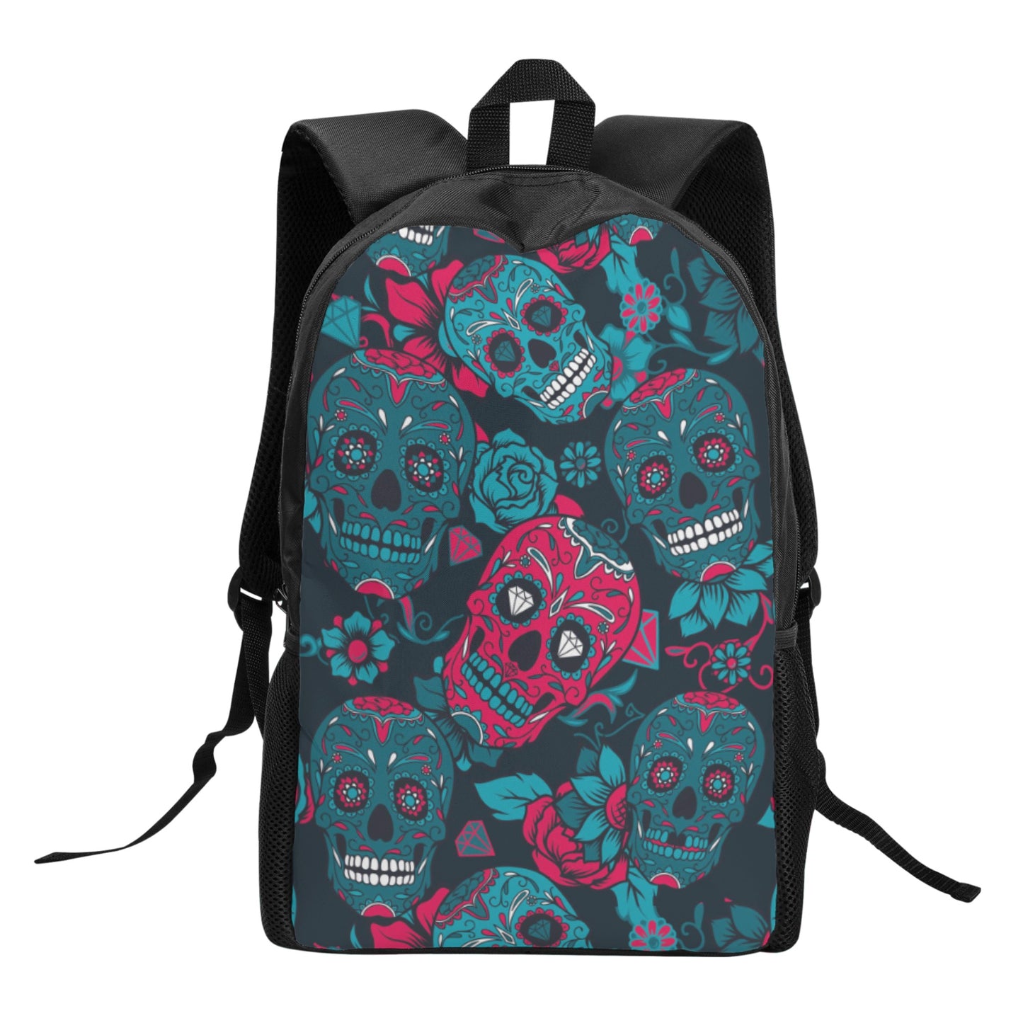 Sugar skull skeleton parttern Kid's Black Chain Backpack