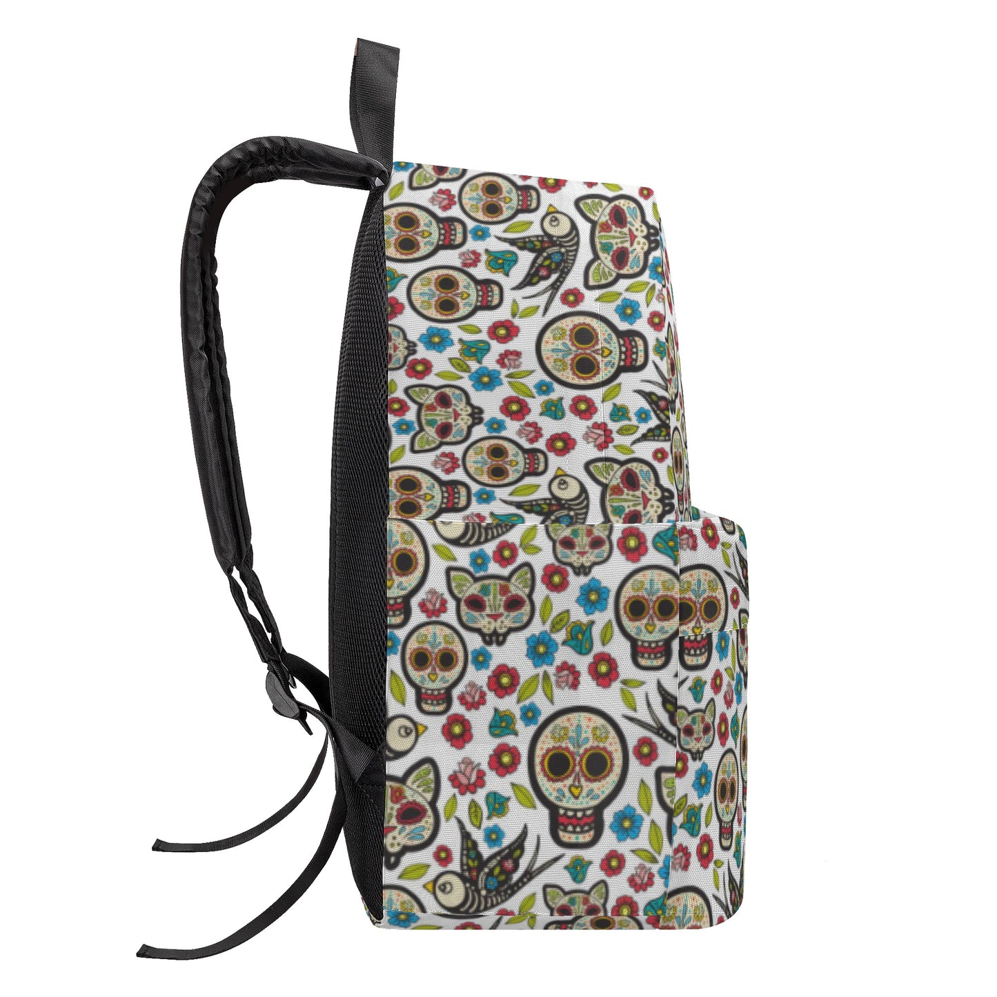 Sugar skull skeleton parttern All Over Print Cotton Backpack