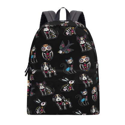 Animal sugar skull Day of the dead All Over Print Cotton Backpack