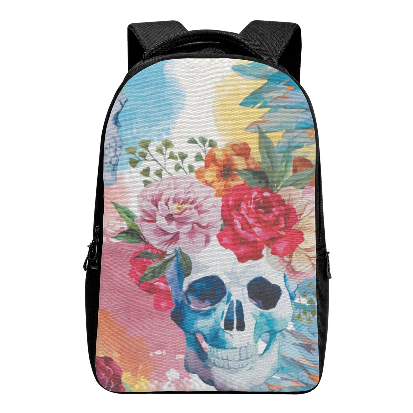 Floral sugar skull rose Laptop Backpack