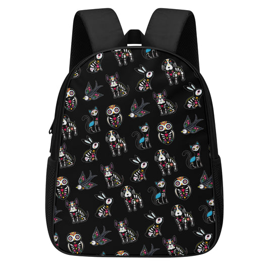 Sugar skull animal, day of the dead gothic 14 Inch Nylon Backpack