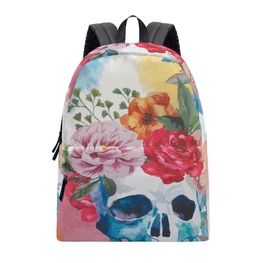 Floral sugar skull rose All Over Print Cotton Backpack