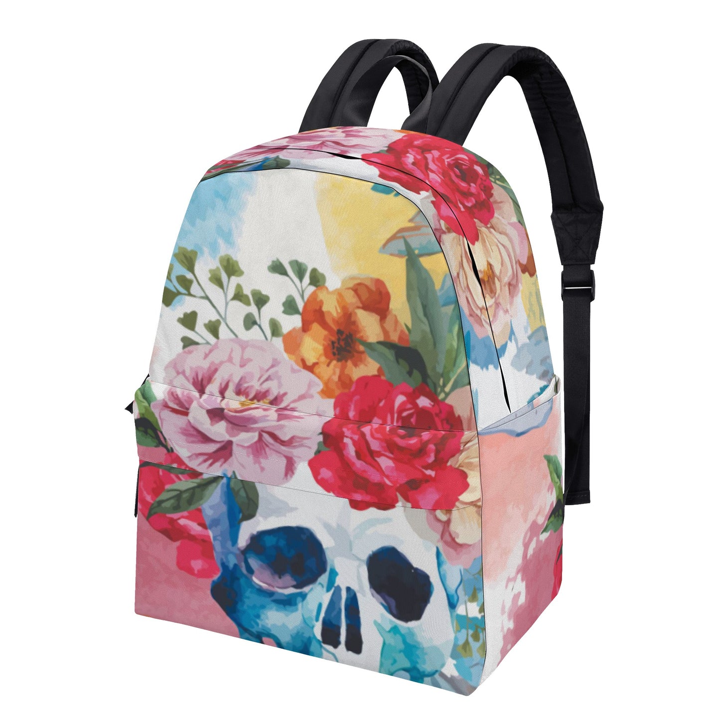 Floral sugar skull rose All Over Print Cotton Backpack