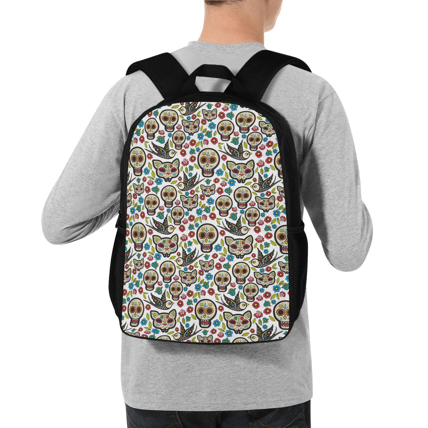 Day of the dead sugar skull parttern 17 Inch Laptop Backpack