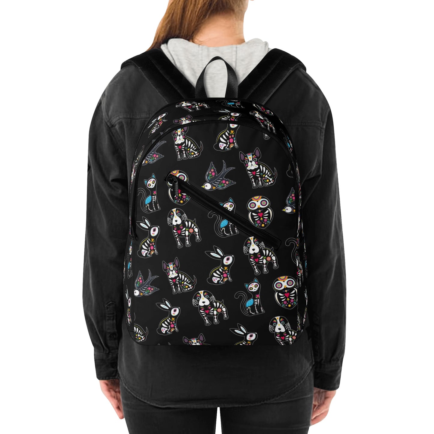 Sugar skull animal, day of the dead gothic New Half Printing Laptop Backpack