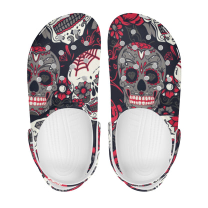 Sugar skull Calaveras skeleton Day of the dead Women's All Over Printing Crocs Clogs