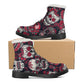 Sugar skull Calaveras skeleton Day of the dead Women's Faux Fur Leather Boots