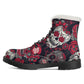 Sugar skull Calaveras skeleton Day of the dead Women's Faux Fur Leather Boots