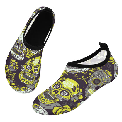 Day of the dead sugar skull gothic Women's Water Sports Skin Shoes