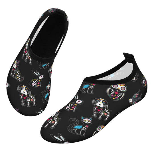 Day of the dead sugar skull gothic Women's Water Sports Skin Shoes