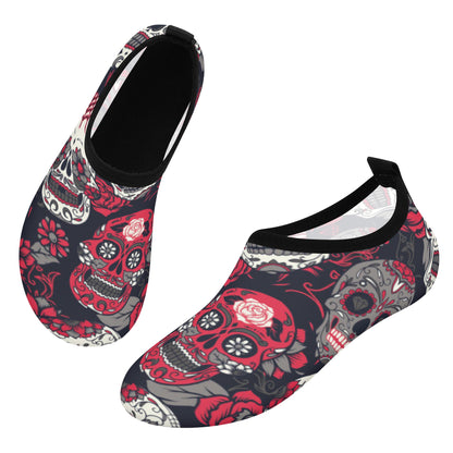 Day of the dead sugar skull gothic Women's Water Sports Skin Shoes