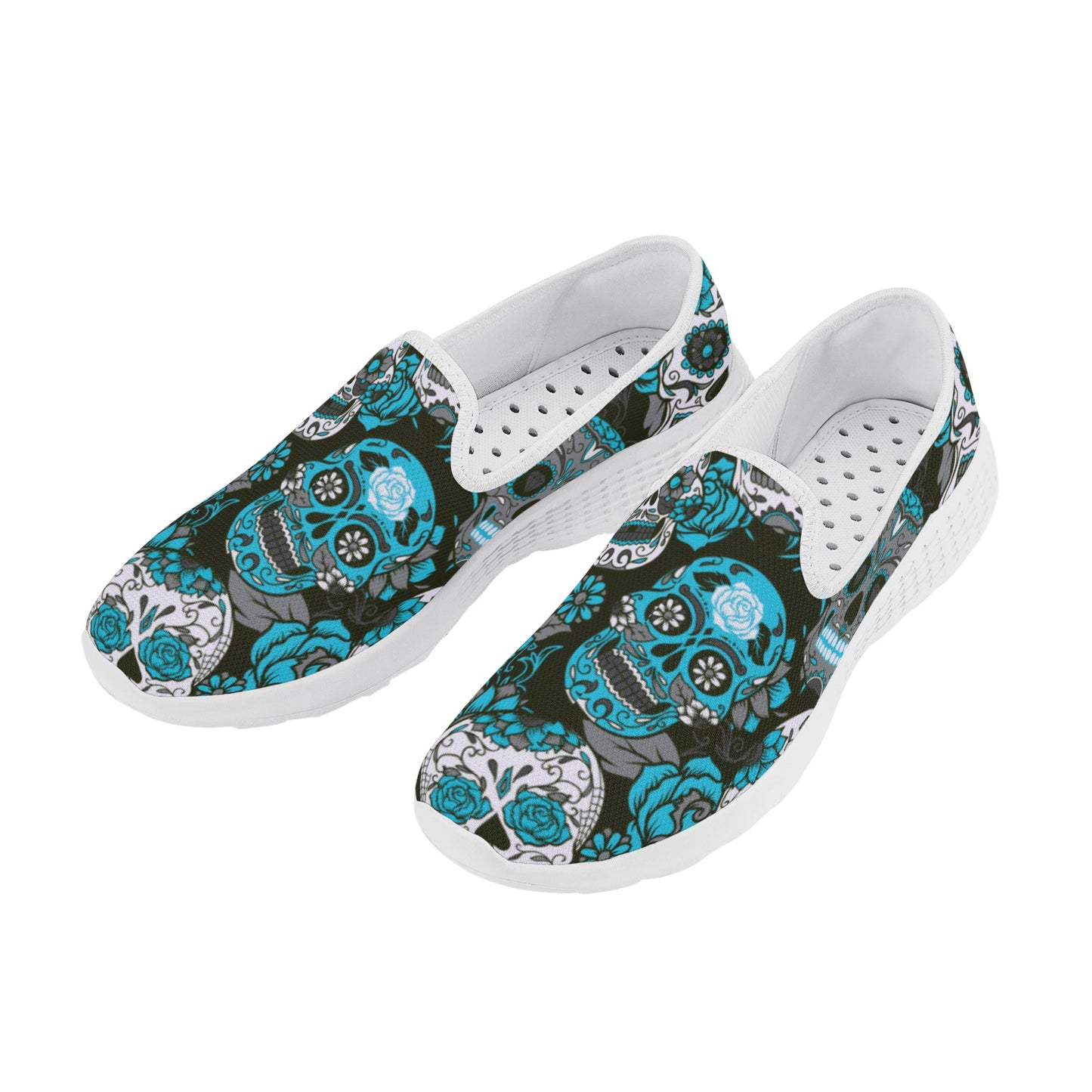 Sugar skull day of the dead Women's New Casual Slip on Shoes