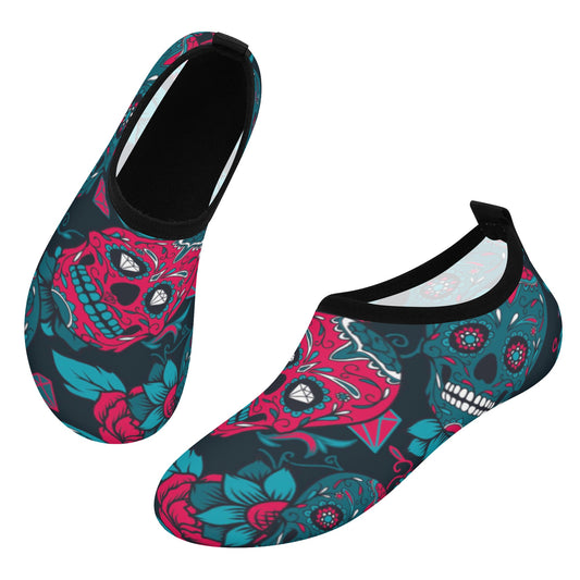 Day of the dead sugar skull gothic Women's Water Sports Skin Shoes