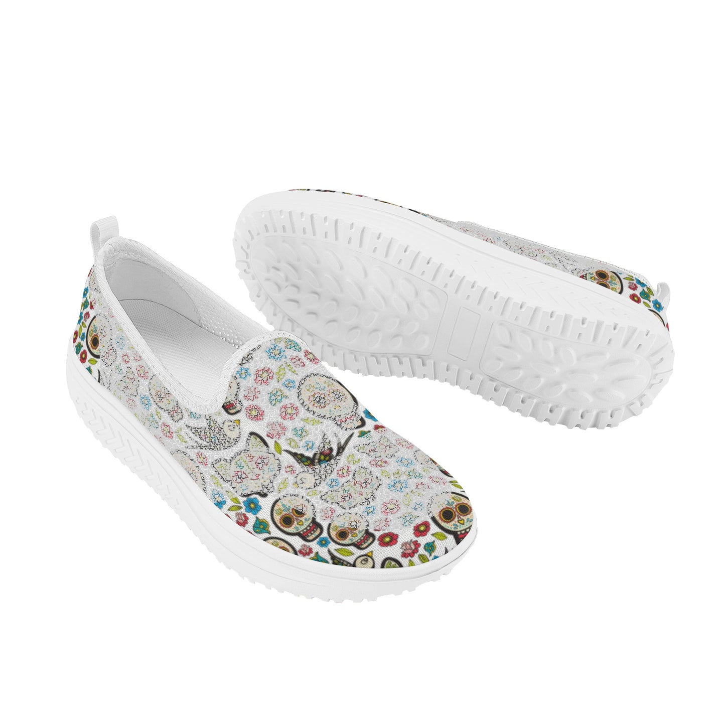 Sugar skull day of the dead Women's Platform Walking Shoes