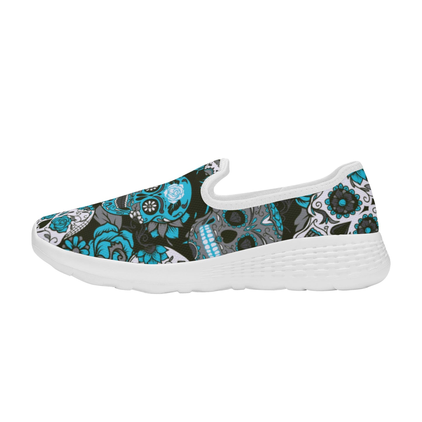 Sugar skull day of the dead Women's New Casual Slip on Shoes