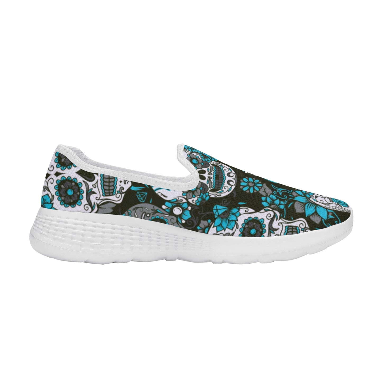 Sugar skull day of the dead Women's New Casual Slip on Shoes