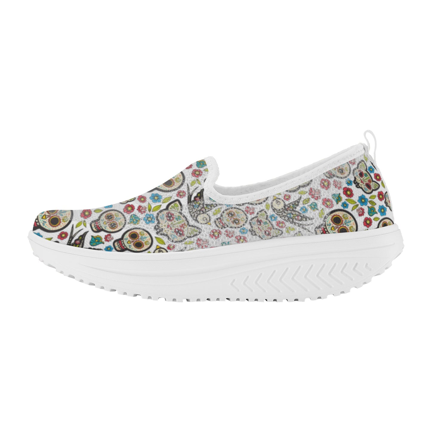 Sugar skull day of the dead Women's Platform Walking Shoes