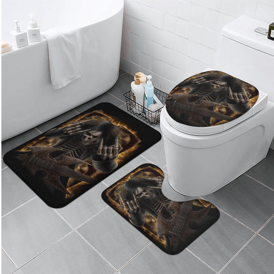 Flaming gothic grim repaer Bath Room Toilet Set